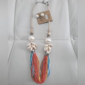 Colorful Beaded Necklace and Earring Set
